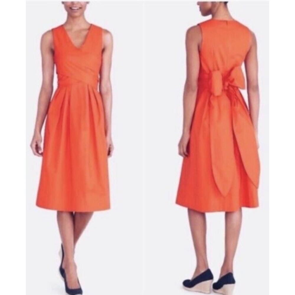 J.Crew Orange Organic Cotton Classy Dressy Sleeve Wrap‎ Top Shirtdress Size 2